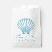 Shell Beach Blue Nautical Wedding Dank u Bedankzakje (Voorkant)