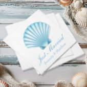 Shell Beach Blue Scheepvaart Net Getrouwd Bruiloft Servet