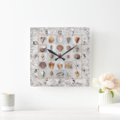 Shell Beach Clock Vierkante Klok (Huis)