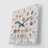 Shell Beach Clock Vierkante Klok (Hoek)
