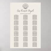 Shell Beach Kustbruiloft 18 Tafelzitgrafiek Poster (Voorkant)