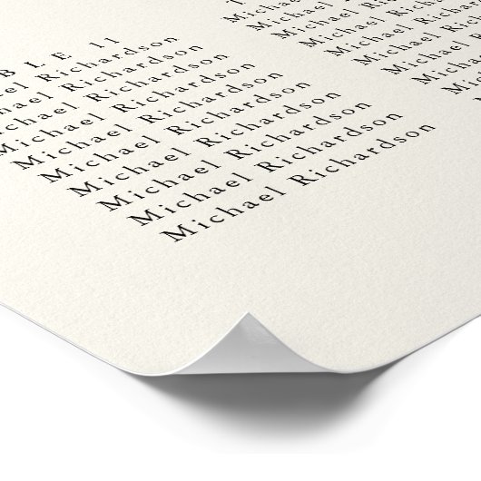 Shell Beach Ocean Bruiloft 15 Tafel Zitkaarten Poster (Hoek)