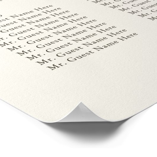 Shell Beach Ocean Bruiloft 30 Tafel Zitkaarten Poster (Hoek)