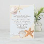 Shell Beach Starfish bruiloft Kaart (Staand voorkant)