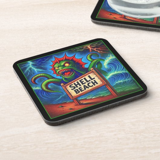 SHELL BEACH TERREUR. BIER ONDERZETTER (Linkerzijde)