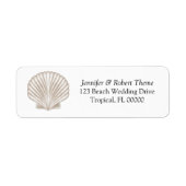 Shell Beach Weduwen Invitation Mail Label (Voorkant)