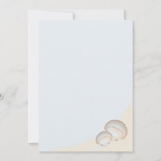 Shell Beach Zee Shore Bruiloft Kaart (Achterkant)