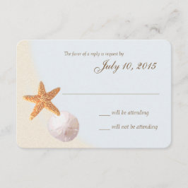 Shell Beach Zee Shore Bruiloft Reactie RSVP Kaartje