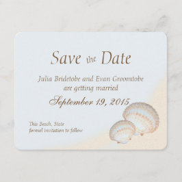 Shell Beach Zeeoever Save the Date Kaart