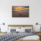 Shell bij het strand op zonsondergang | eiland Kos Canvas Afdruk (Insitu (Slaapkamer))