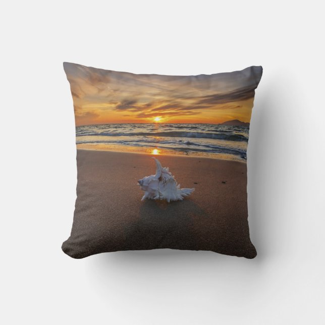 Shell bij het strand op zonsondergang | eiland Kos Kussen (Voorkant)