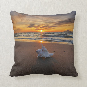 Shell bij het strand op zonsondergang   eiland Kos Kussen