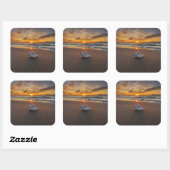 Shell bij het strand op zonsondergang | eiland Kos Vierkante Sticker (Vel)