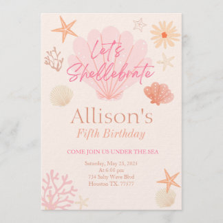 Shell Birthday Invitation  Kaart