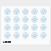 Shell Blau Strand Zomer Huwelijk Ronde Sticker (Vel)