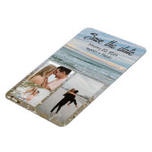 Shell blauw strandmagneet save-the-date sjabloon magneet (Linkerzijde)