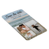 Shell blauw strandmagneet save-the-date sjabloon magneet (Rechterzijde)