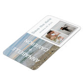 Shell blauw strandmagneet sparen de datum sjabloon magneet (Linkerzijde)