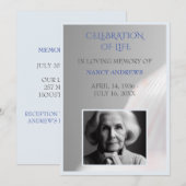 Shell Blue begrafenis herdenking Kaart (Voorkant / Achterkant)