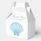 Shell Blue Nautical Beach Wedding Dank u Bedankdoosjes (Voorkant)