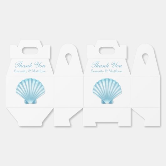 Shell Blue Nautical Beach Wedding Dank u Bedankdoosjes (Ongevouwen)