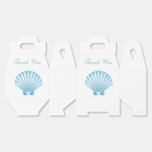 Shell Blue Nautical Beach Wedding Dank u Bedankdoosjes (Ongevouwen)