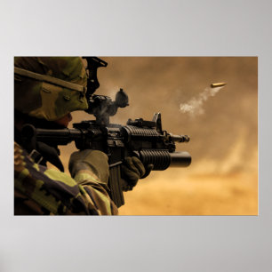 Shell Casing Fired van een M-4 rifle Poster