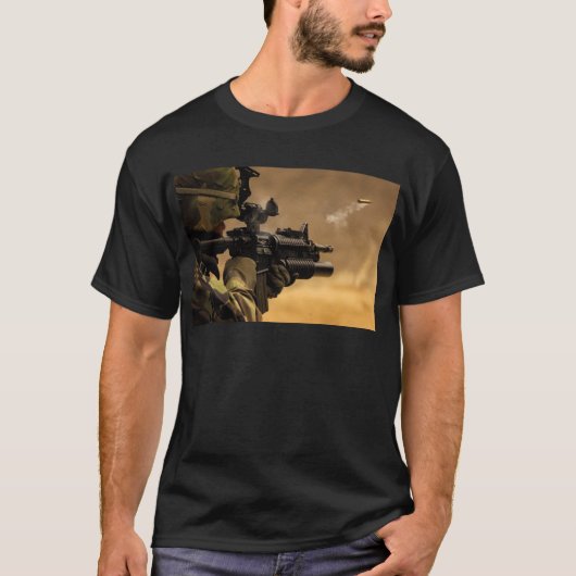Shell Casing Fired van een M-4 rifle T-shirt (Voorkant)