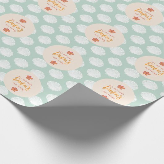 "Shell-Celebration" Kuststrand Feestthema Cadeaupapier (Hoek)