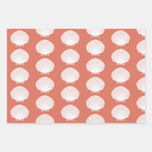 "Shell-Celebration" Kuststrand Feestthema Inpakpapier Vel (Voorkant 2)