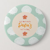 "Shell-Celebration" Kuststrand Feestthema Ronde Button 4,0 Cm (Voorkant)