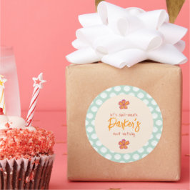 "Shell-Celebration" Kuststrand Feestthema Ronde Sticker