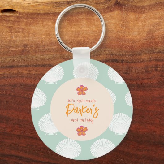 "Shell-Celebration" Kuststrand Feestthema Sleutelhanger (Voorkant)