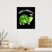 Shell-celebrity Funny Celebrity Tortoise Pun Dark Poster (Keuken)