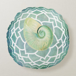 Shell Chakra Blue Rond Kussen