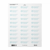 Shell clam aqua slim bruiloft replieklabels etiket (Full Sheet)