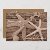 Shell Collectie Wedding Invitation Kaart (Voorkant / Achterkant)