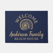 Shell Custom Beach House Navy Doormat Deurmat (Voorkant)