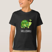 Shell-ebrate Funny Tortoise Animal Pun Dark BG T-shirt (Voorkant)