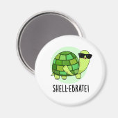 Shell-ebrate Grappige Tortoise Dierlijke Pun Magneet (Voorkant / Achterkant)