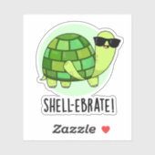Shell-ebrate Grappige Tortoise Dierlijke Pun Sticker (Vel)