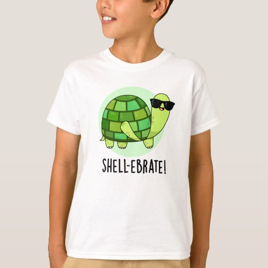 Shell-ebrate Grappige Tortoise Dierlijke Pun T-shirt (Voorkant)