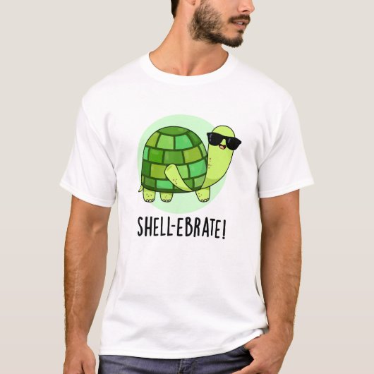 Shell-ebrate Grappige Tortoise Dierlijke Pun T-shirt (Voorkant)