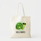 Shell-ebrate Grappige Tortoise Dierlijke Pun Tote Bag (Voorkant)