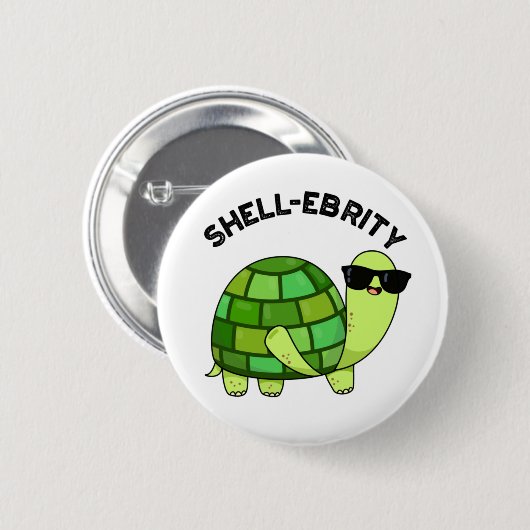 Shell-ebrity Funny Celebrity Tortoise Pun Ronde Button 5,7 Cm (Voorkant /achterkant)