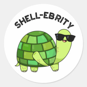 Shell-ebrity Funny Celebrity Tortoise Pun Ronde Sticker