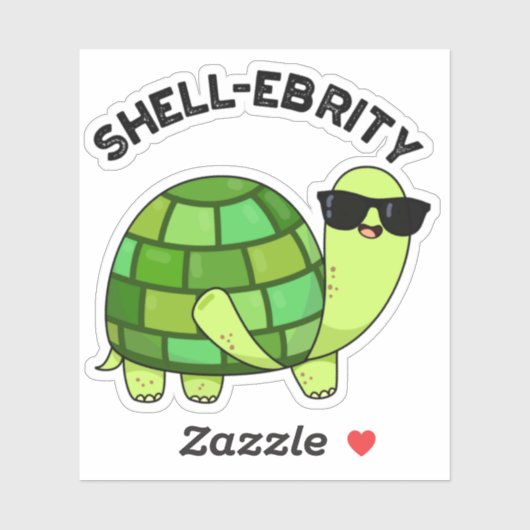 Shell-ebrity Funny Celebrity Tortoise Pun Sticker (Vel)