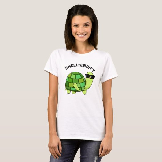 Shell-ebrity Funny Celebrity Tortoise Pun T-shirt (Voorkant volledig)