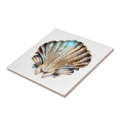 Shell elegante iriserende parelglans tegeltje (Zijkant)