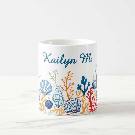 Shell en Coral Border Koffiemok (Center)